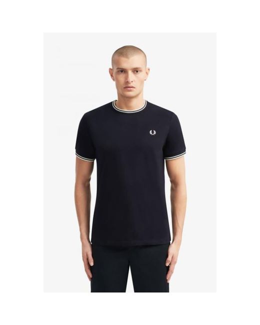 fred perry navy t shirt