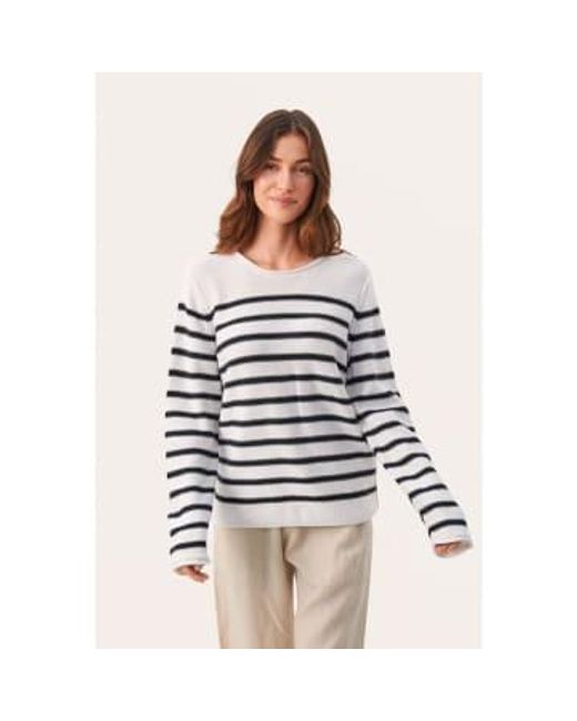 Part Two White Eivor Striped Sweater