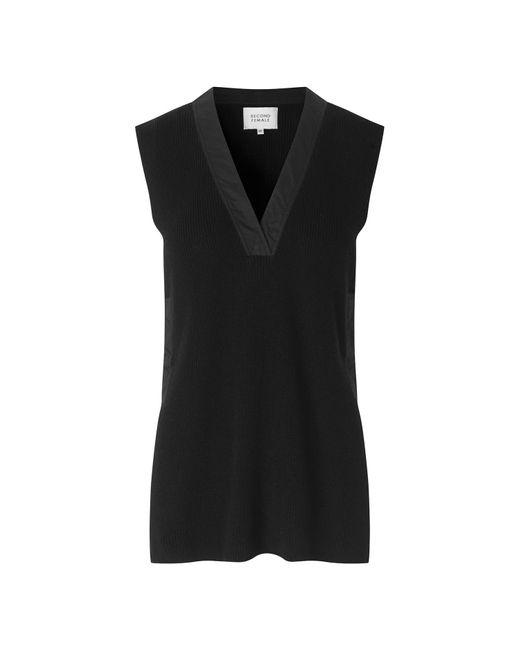 Second Female Sapa Knit Vest in Black | Lyst