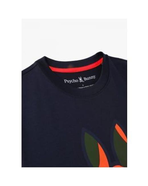 Psycho Bunny Herren-t-shirt mit grafischem plano-camouflage-print in marineblau in Blue für Herren