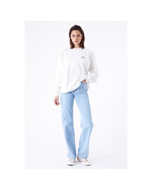 Anorak Blue Dr Denim Lily Long Sleeve Top Off White World