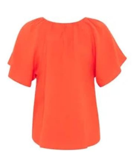 Georgiana linen blouse mandarin Part Two en coloris Orange