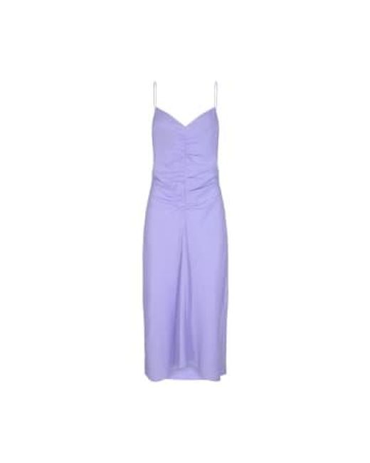 Designers Remix Purple Valerie Drape Slip Dress Lavender 36