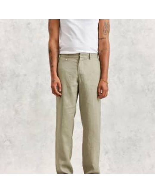 Alp Smart Trouser Linen Pale di Wax London in Gray da Uomo