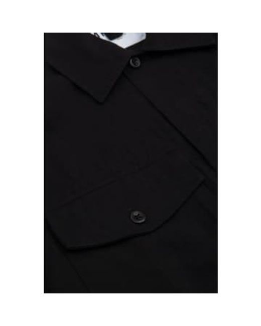 Margaret Howell Black Drawcord Jacket Cotton Hemp Twill S for men