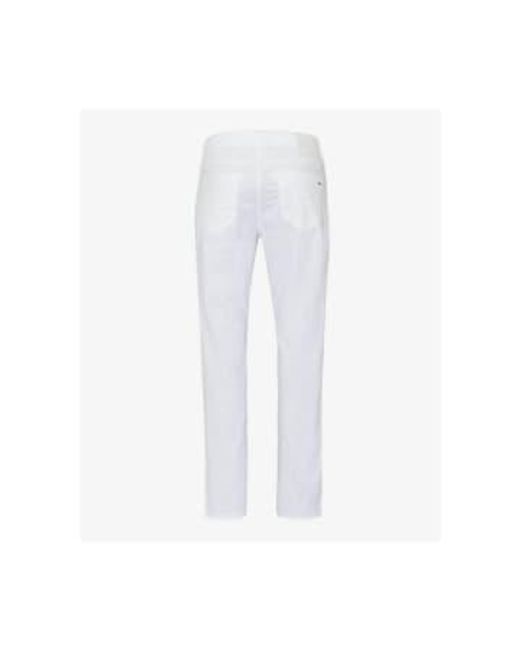 Brax White Cadiz 5 Pocket Trousers 3408/99 32-32 for men