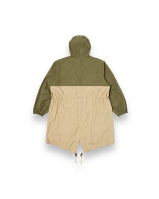 Universal Works Green Beach Parka 30101 Recycled Poly Tech Olive/sand Xs for men