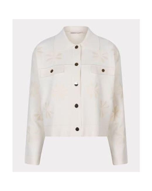 EsQualo White Boxy bestickte Strickjacke