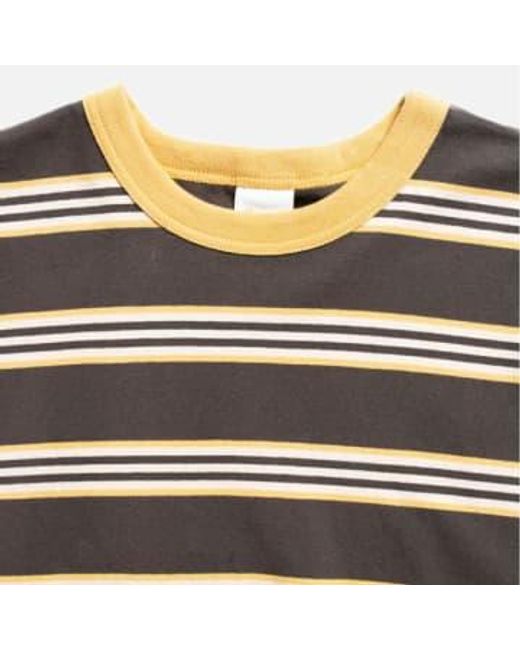 Nudie Jeans Black Leif Mud Stripe T Shirt Multi S for men