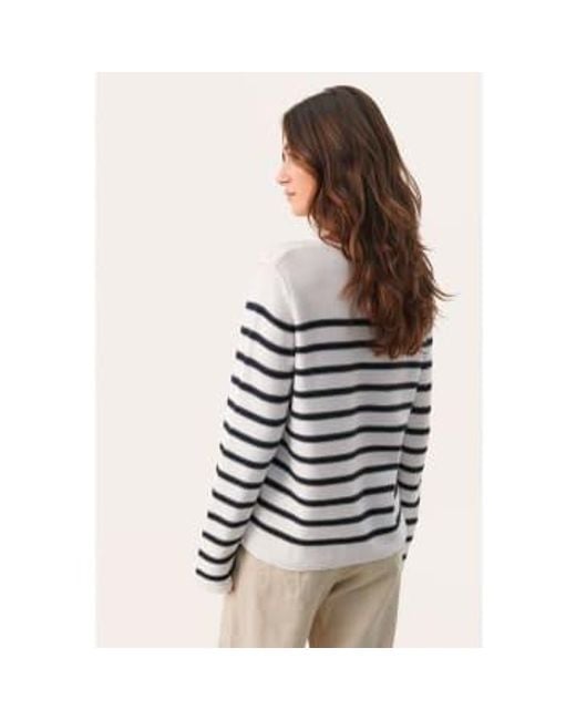 Part Two White Eivor Striped Sweater