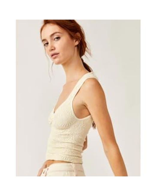 Free People Natural Love Letter Sweetheart Top Ivory Xs/s