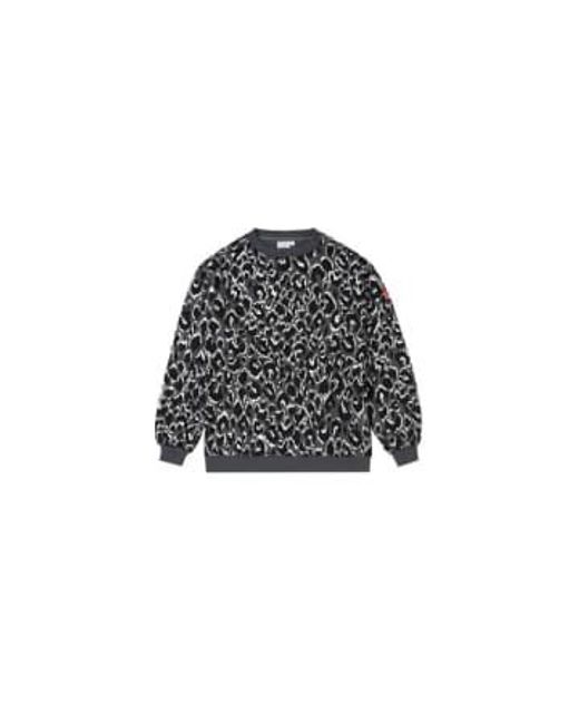 Scamp & Dude : With Black And Silver Foil Leopard Oversized Sweatshirt