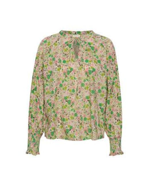 Part Two Green Flower Printed Namis Blouse 10 /