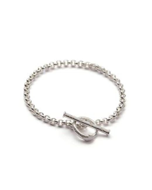 Rachel Entwistle Metallic Ouroboros Chain Bracelet Silver Small