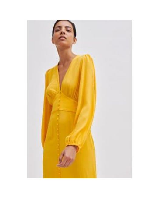 Second Female Yellow Emanuelle Golden Slim Dress M