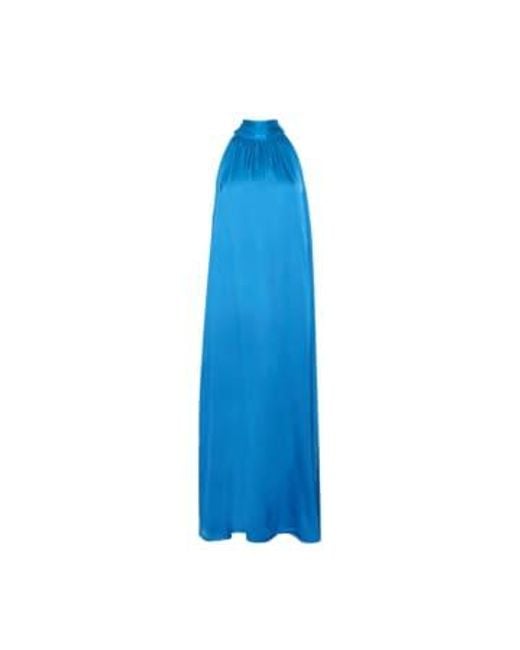 FRNCH Blue Auberya High Neck Maxi Dress Electric S