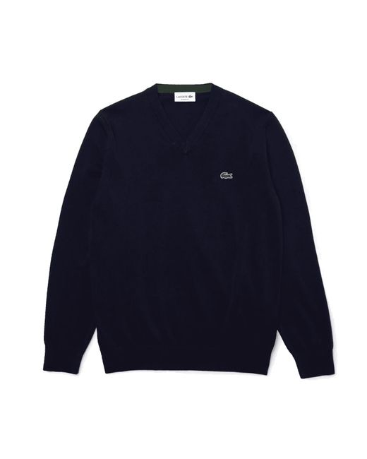 Lacoste Jersey Tricot In Neck Navy in Blue for Men | Lyst