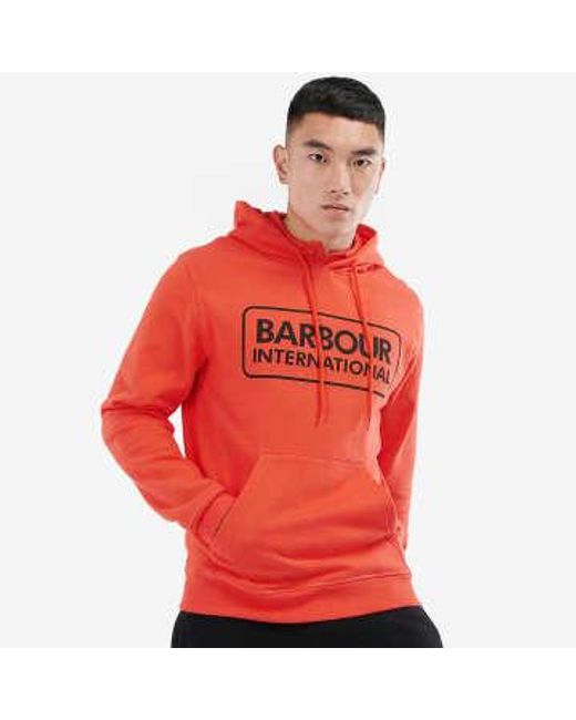 Barbour Orange International Pop Over Hoodie Intense L for men
