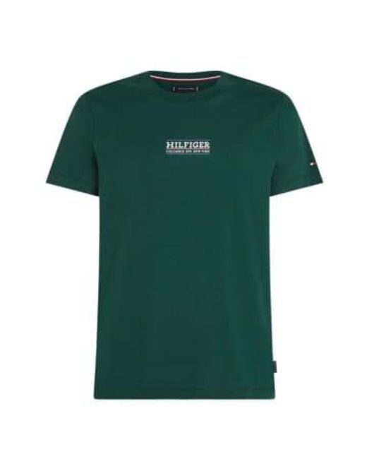 T Shirt For Man Mw0Mw34387 Mbp di Tommy Hilfiger in Green da Uomo