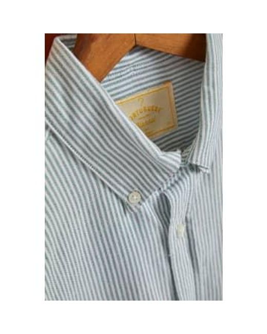Portuguese Flannel Gray Belavista Seersucker Stripe S for men