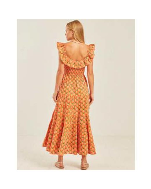 Pink City Prints Orange Pineapple Susie Dress S
