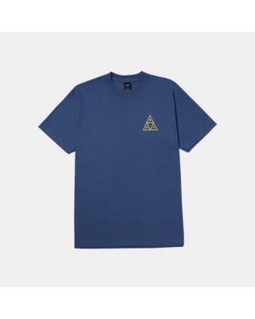 Camiseta triple triangle Huf de hombre de color Blue