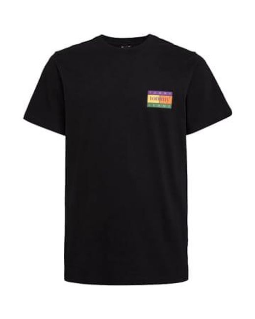 Tommy Hilfiger Tommy jeans reguläres sommerflaggen -t -shirt in Black für Herren
