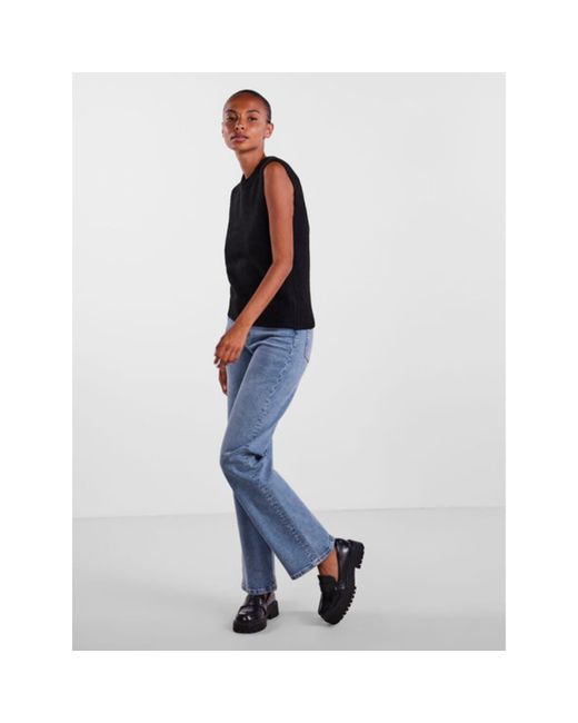 Pieces Ellen Knitted Vest in Black | Lyst