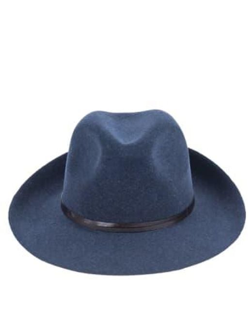 Travaux En Cours Blue Felt Fedora Hat Skyline 60