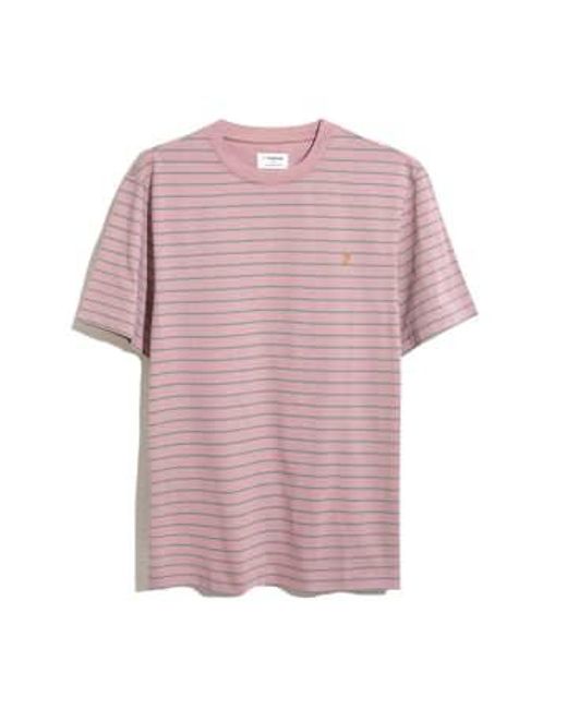 Farah Pink And Blue Striped T-shirt Xl for men