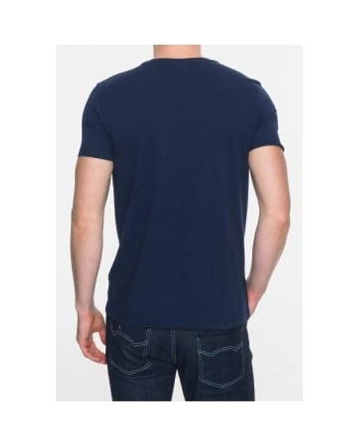 Granville Print T Shirt di Merc London in Blue da Uomo
