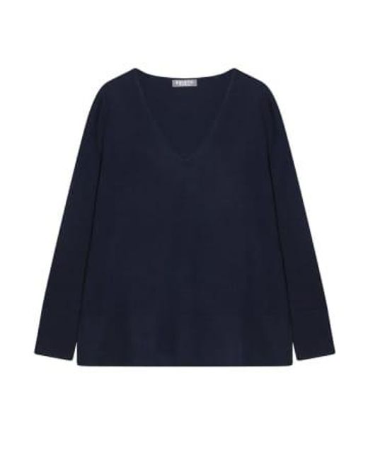 Cashmere Fashion Blue Esisto Sommer Kaschmir Sweater V-neck Long-sleeves L /