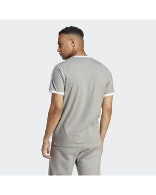 Adidas Graue heather originale adicolor classics 3 stripe mens t -shirt in Gray für Herren
