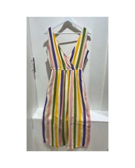 Compañía Fantástica Multicolour Striped Midi Dress | Lyst