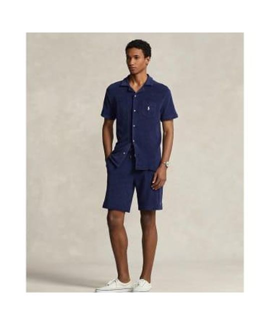 Ralph Lauren Blue Swear Terry Cotton Short Sleeve Shirt M for men