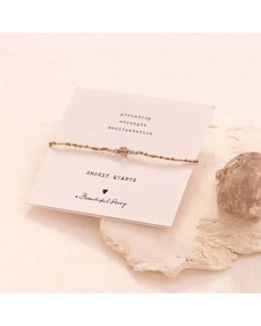 A Beautiful Story White Bl23330 Iris Card Smokey Quartz Bracelet Sc One Size