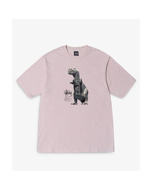 Stussy Blush Big And Meaty Pigment Dyed Tee di Stussy in Pink da Uomo