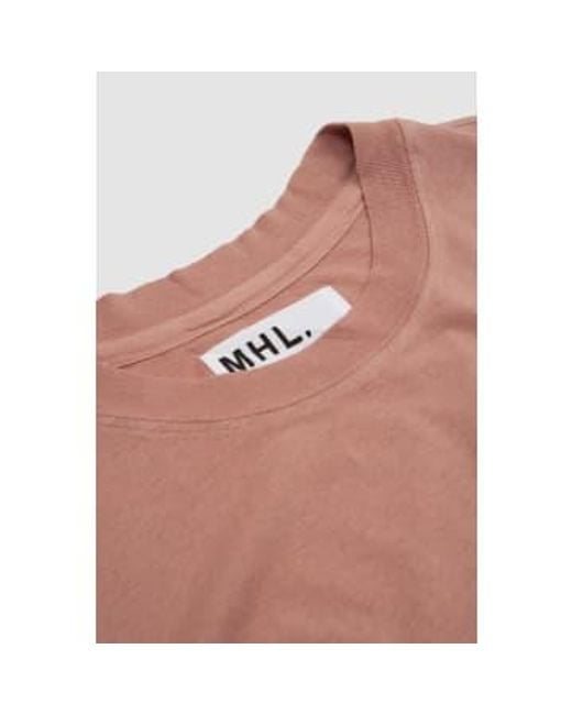 Margaret Howell Pink T-shirt Organic Cotton Linen Jersey Pale Xs for men