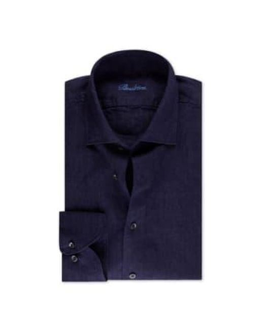 Stenstroms Slimline Blue Linen Shirt 7747217970190 for men