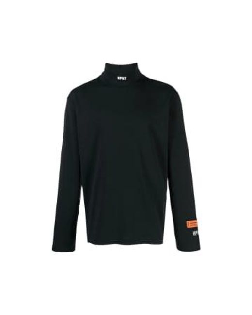 Heron Preston Black Hpny Logo Turtleneck T Shirt for men