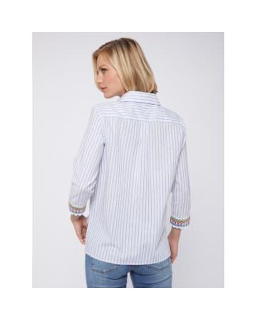 Vilagallo Blue Sara Linen Stripe Shirt 10