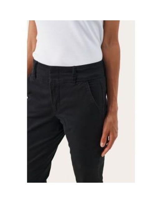 Part Two White Soffys Cotton Trousers Graphite 36