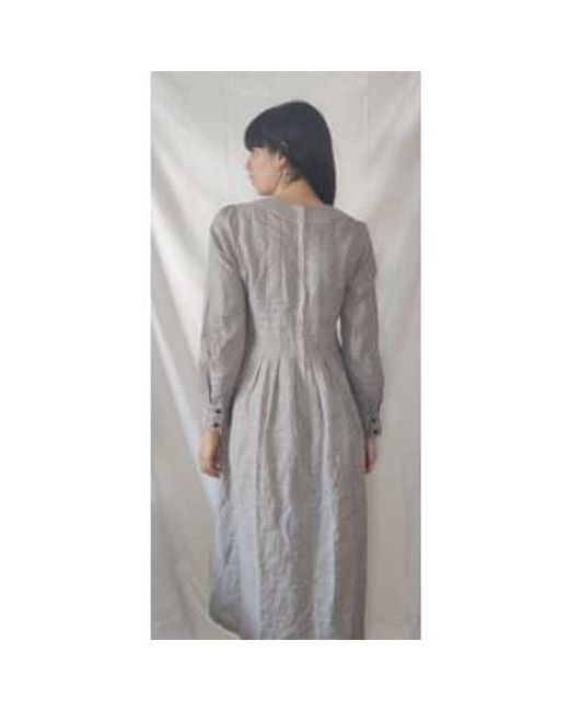 WINDOW DRESSING THE SOUL Gray Linen And Thread Tilly Dress Xxl
