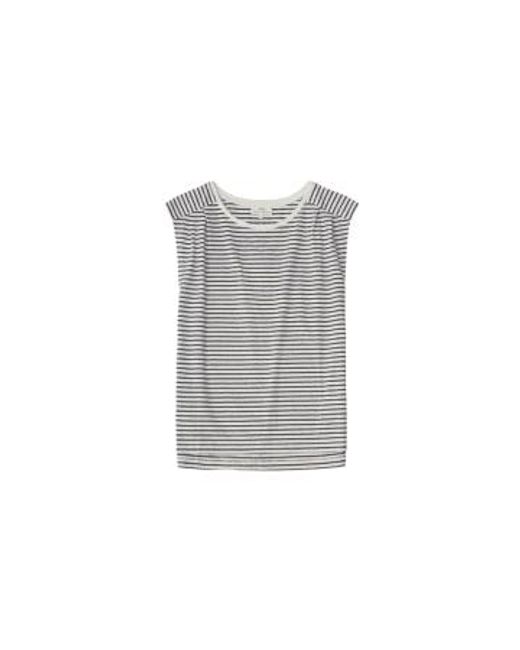 O Stripe T Shirt In Stripes From di Yerse in Gray
