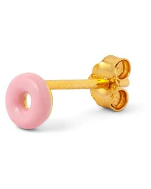 Lulu Pink Light Earring Gold Plated Brass