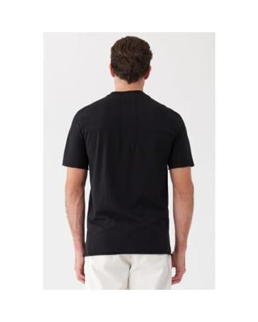 Transit Black Cotton T-shirt W/ Knitted Insert Small / for men