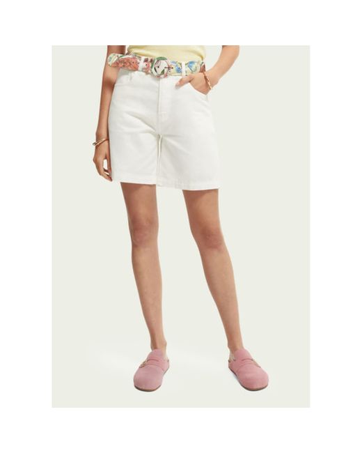 Maison Scotch Women's The Cruise High-Rise Shorts - White - Mini Shorts