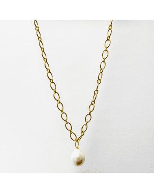 Claudia Bradby Metallic Pearl Power Chain Necklace / Plated