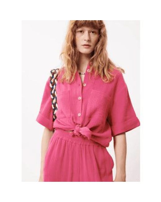 FRNCH Pink Ebene Knot Front Shirt