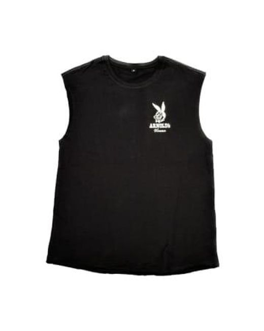 ARNOLD's Black T-shirt Sleeveless Bunny Print for men